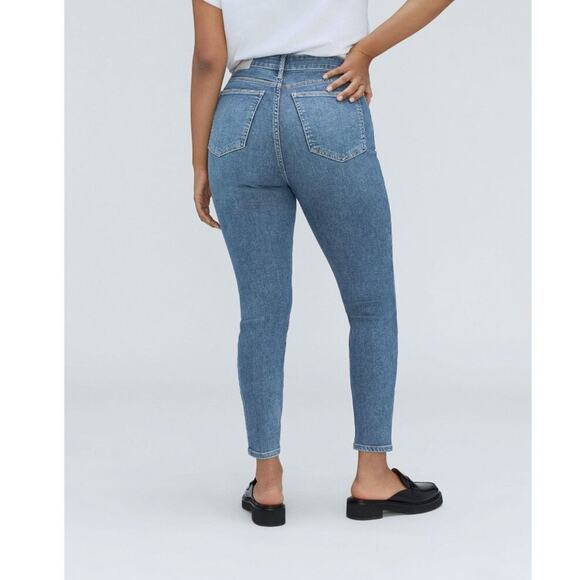 Everlane The Curvy Way-high Skinny Jean Faded Blue 30R - Picture 3 of 10